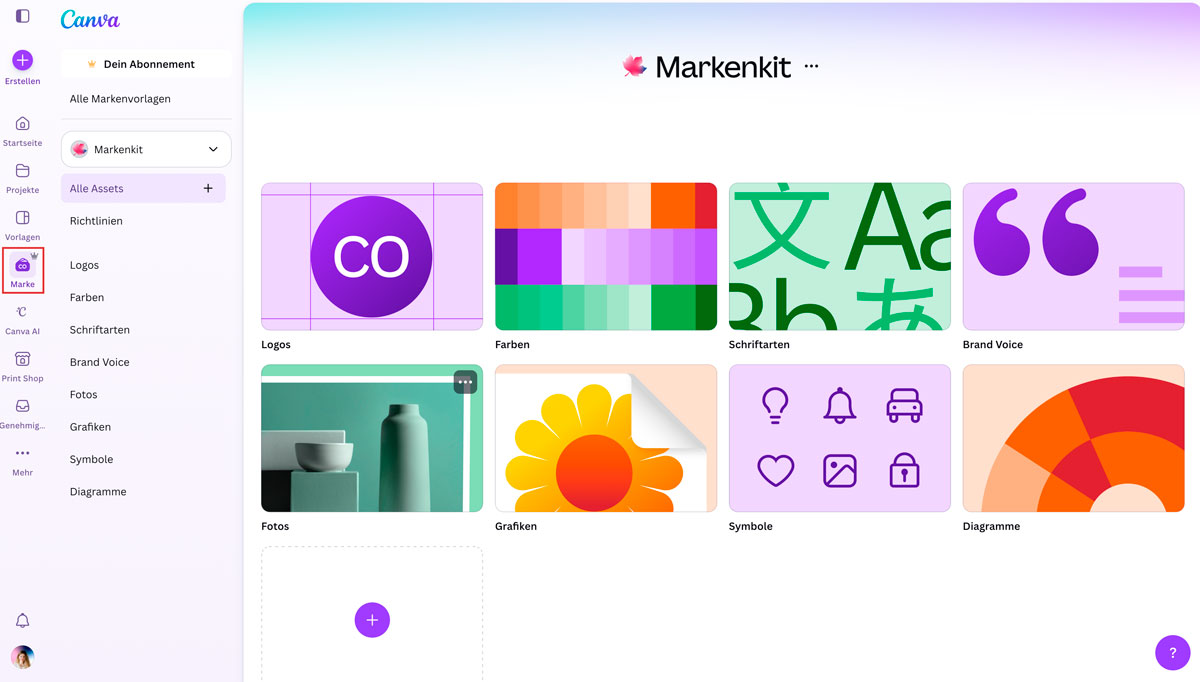Canva Pro Marken-Kit anlegen Anleitung